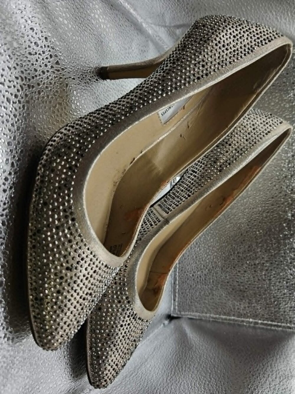 INC Silver rhinestone pumps